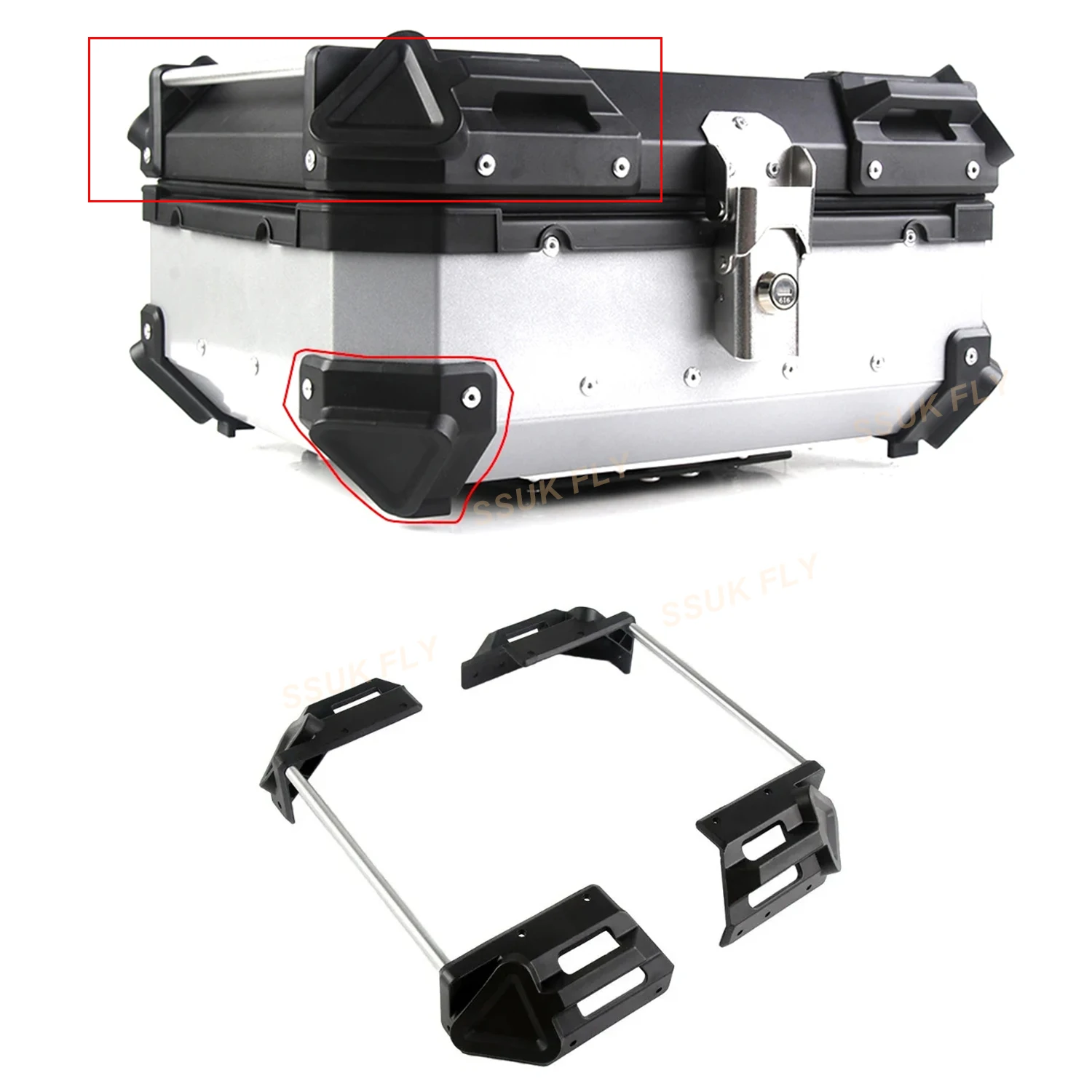 Motorcycle Top Box Corner Side Rear Trunk Tool Case Aluminum Alloy Tail Box Protection Corner Side Luggage Case Accessories