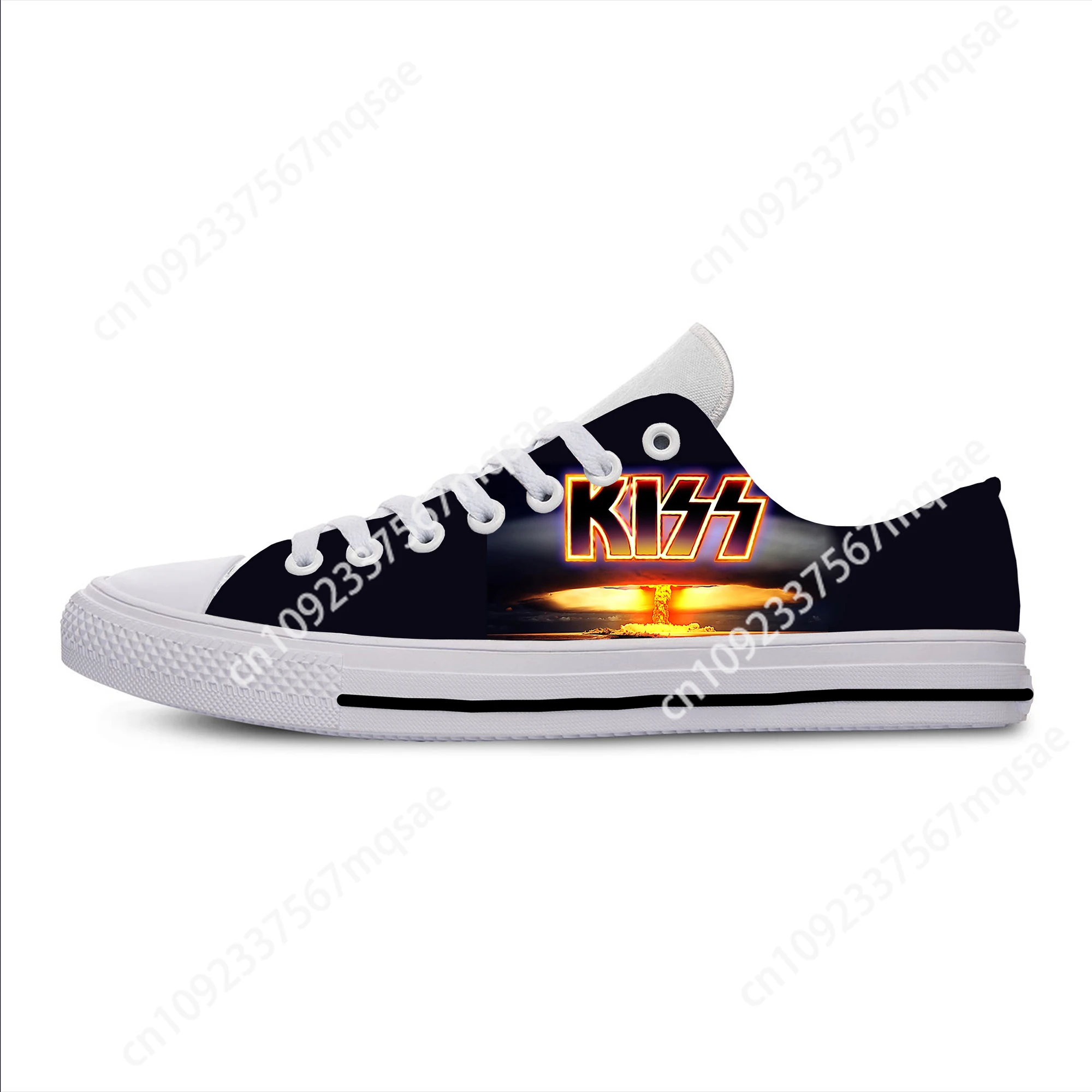 Hot Sales Music Band Kiss Design Lace-up Casual Breathable Shoes Outdoor Walking Lightweight Walking Shoes Low Top Board Shoes