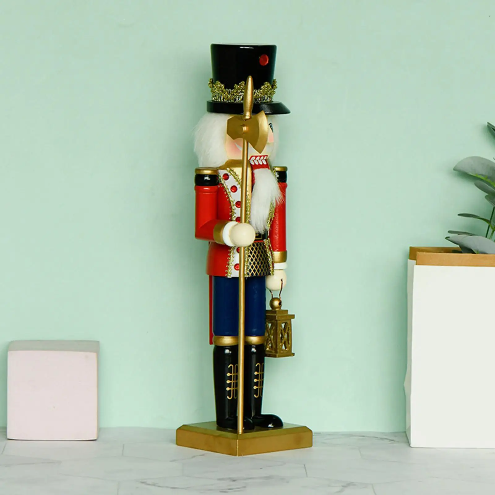 Christmas Nutcracker Figure Traditional Figurine Nutcracker Soldier for Desktop Cabinet Decor