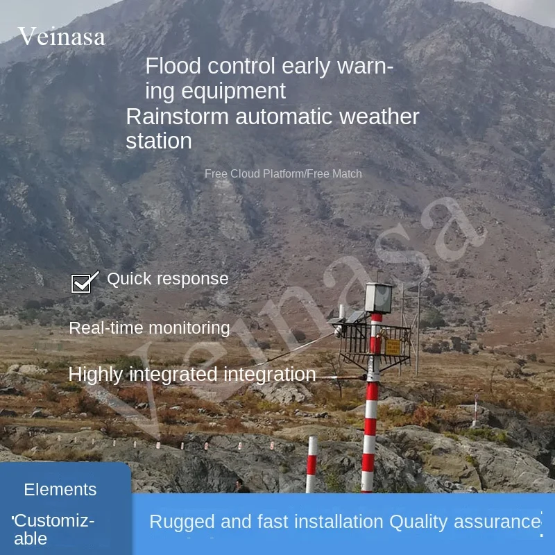 2026 New WRAWS003 Flood Control Early Warning Equipment Rainstorm Automatic Weather Station Urban Waterlogging Water Level Monit