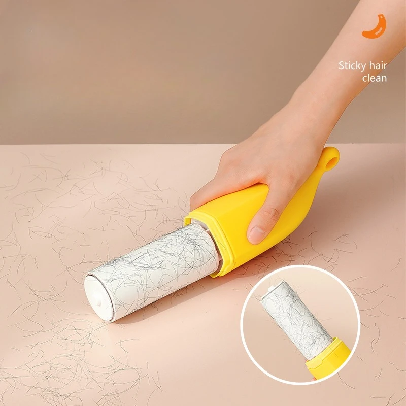 Cartoon Banana Shaped Pet Hair Remover Double‑Sided Lint Scraper for Cat Dog Clothes Household Use