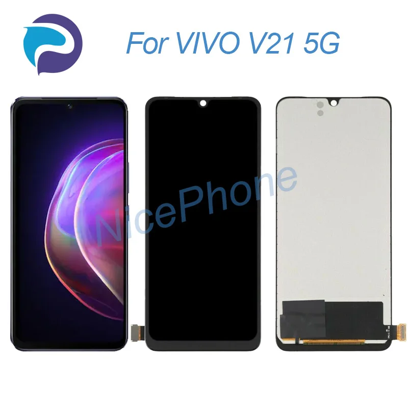 

ДЛЯ VIVO V21 5G LCD дисплей кодирующий преобразователь сенсорного экрана в сборе Замена 6,44 "V2050For VIVO V21 5G экран LCD