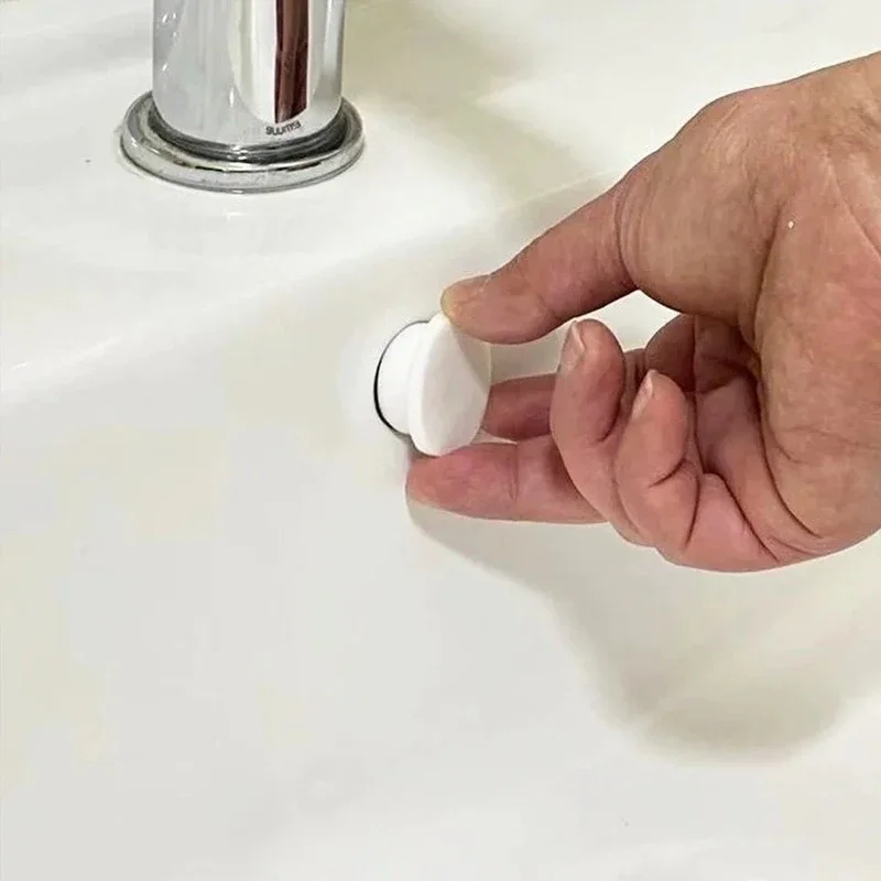 10Pcs Push-Type Sink Stopper with Overflow Hole, Drain Plug for Bathroom & Kitchen Sinks