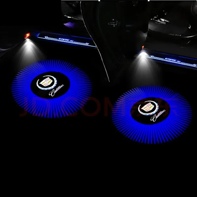 

Led Car Door Lamp Logo Laser Project Decor Lights Emblem Courtesy Luces Flashlight For Cadillac CTS XTS ATS SRX SRX ATSL XT5 XT6