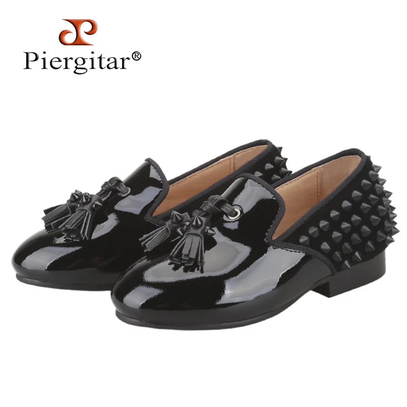 

Мужские лоферы Piergitar Same, дизайнерская обувь для родителей, детские лоферы ручной работы с шипами и кисточками для вечеринки и дня рождения, детские тапочки