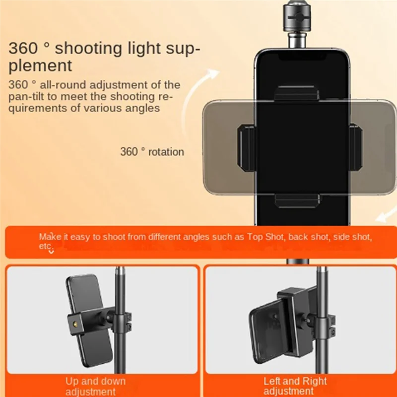 -SPOR Black Bracket Photo Bracket LED Fill Light Bluetooth Selfie Remote Video Recording Tripod