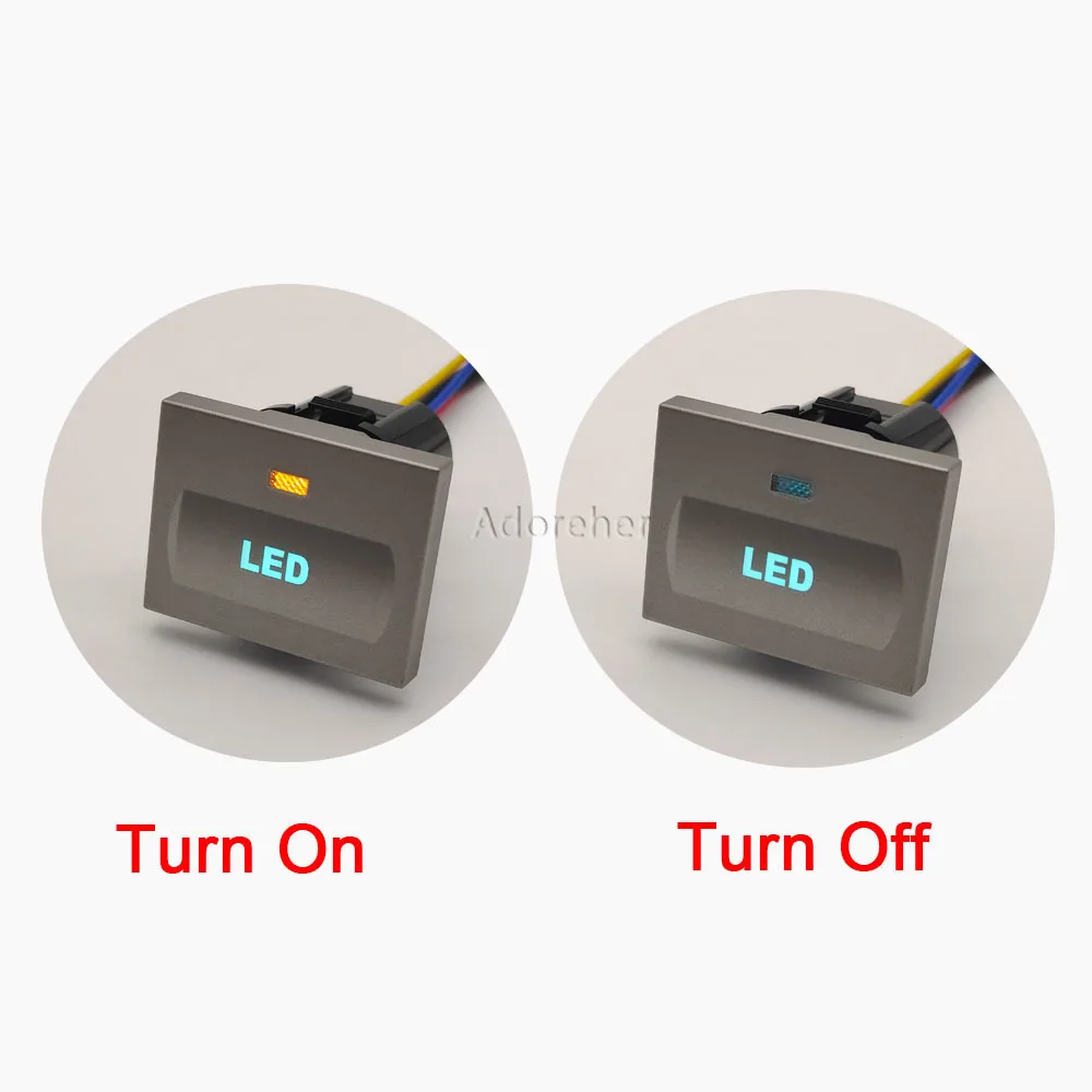 Silvery Car LED Radar Fog Light Heat Steering Wheel Power Mirror heating Switch Button For Ford Focus 2 2004-2010 mk2 Transit
