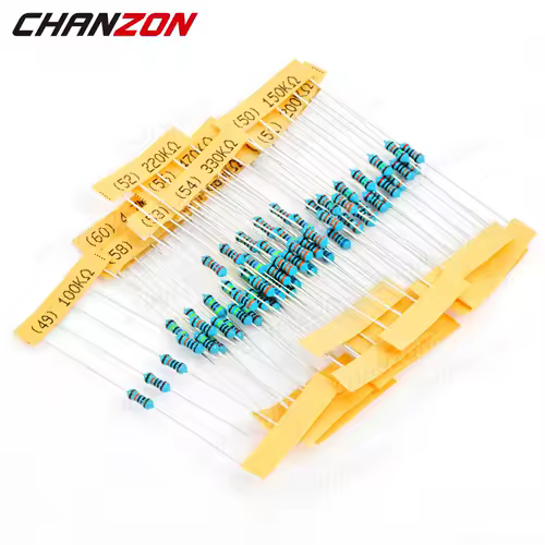 60 Values 1/4W 1% Metal Film Resistors Kit 300Pcs 1 ohm - 4.7M ohm 1/4 Watt W High Precision MF Resistance Set Assortment - Image 5