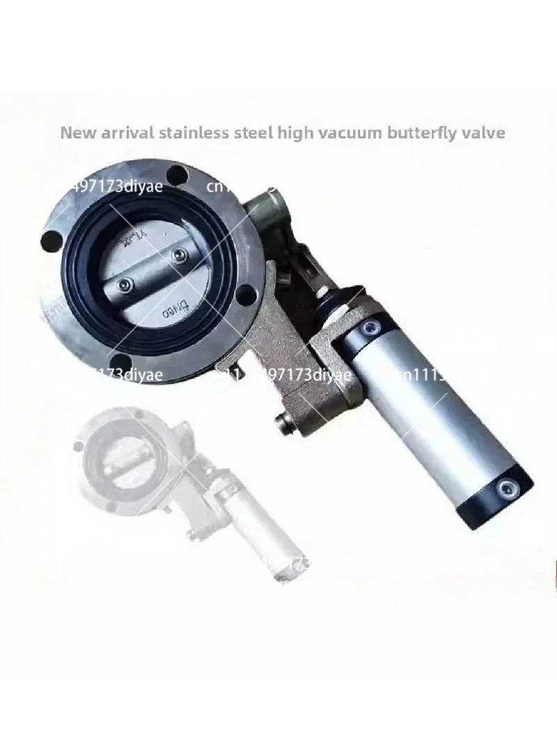 DN150 Pneumatic Vacuum Butterfly Valve, High Temp Stainless Steel Automatic Actuator Valve
