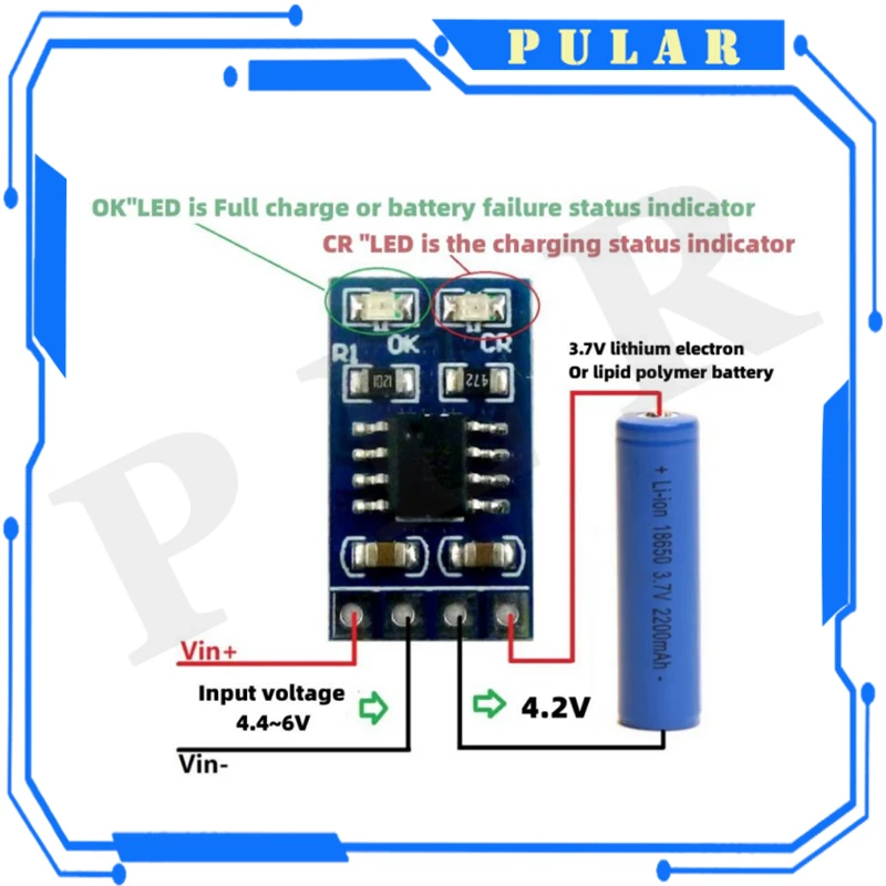 MPPT PLR Charge Controller 1A 4.2V 3.7V 18650 LiPo Li-ion Lithium Battery Charger Module SD05CRMA Solar Panel Charging