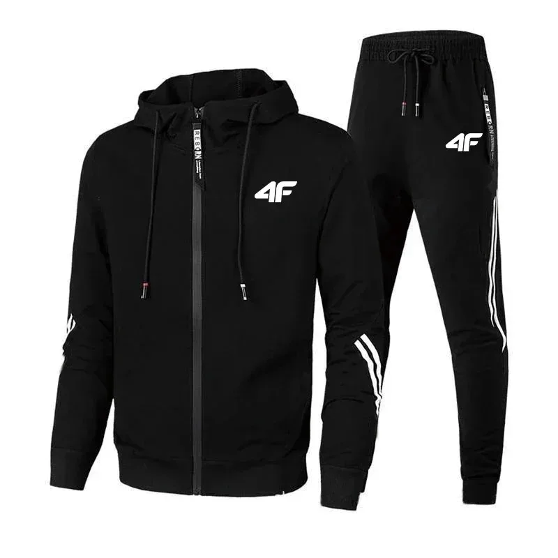 

New zipper long-sleeved sportswear set for men, fashionable street style casual wear, soft and comfortable set