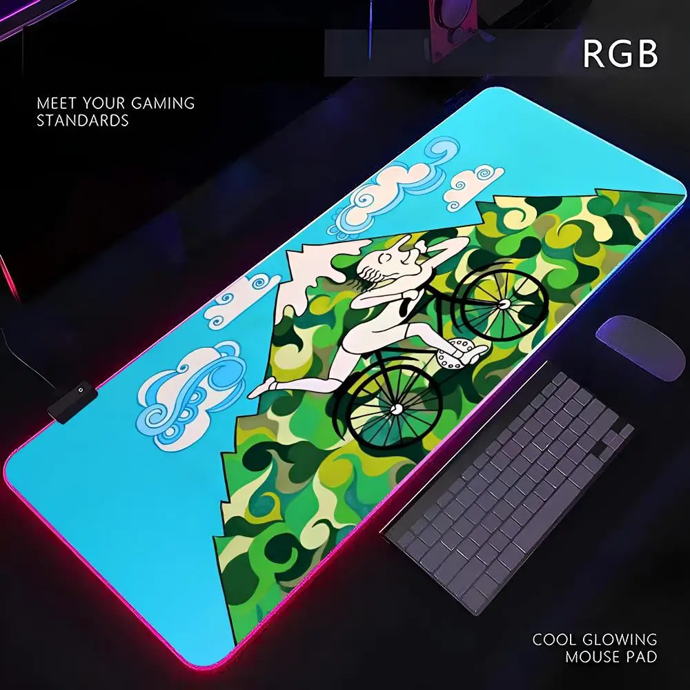 

Коврик для мыши Bicycle Day RGB с LED-подсветкой, игровой, для геймеров, периферийное устройство, коврик для компьютерного стола, XL, для мыши и клавиатуры