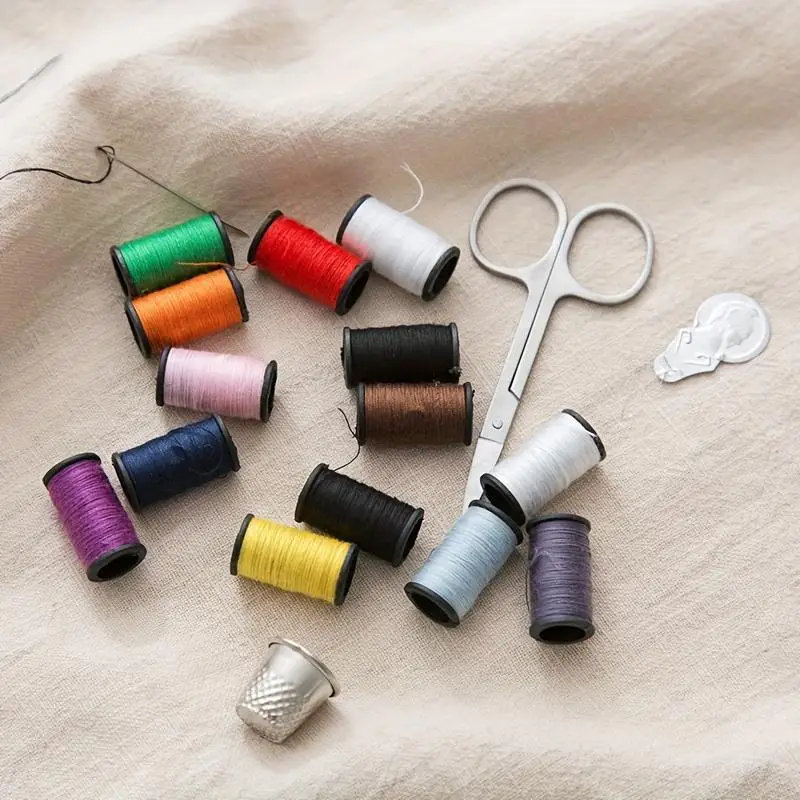 25-teiliges tragbares multifunktionales Nähset, komplettes Näh- und Reparaturset, Faden, Nadeln, Schere, Nähbox für Zuhause und auf Reisen – Detail 6