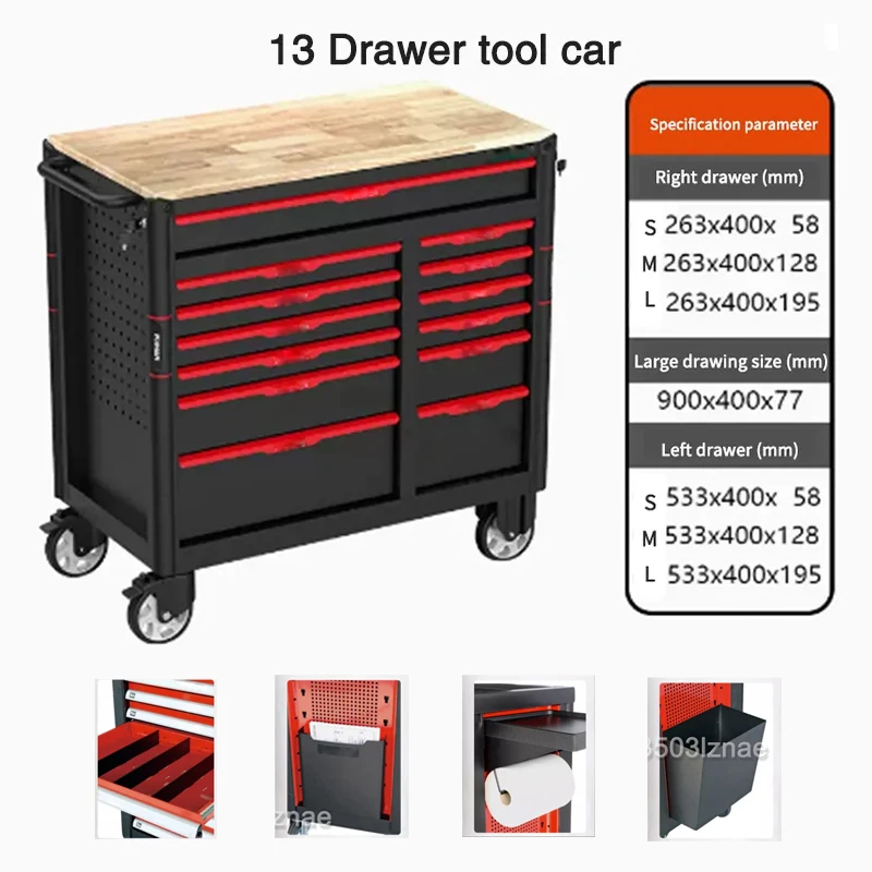 Boîte à outils de réparation de voiture avec roues, W2, W4, armoire à outils de type MELType, établi mobile de laboratoire, atelier à 7 ou 13