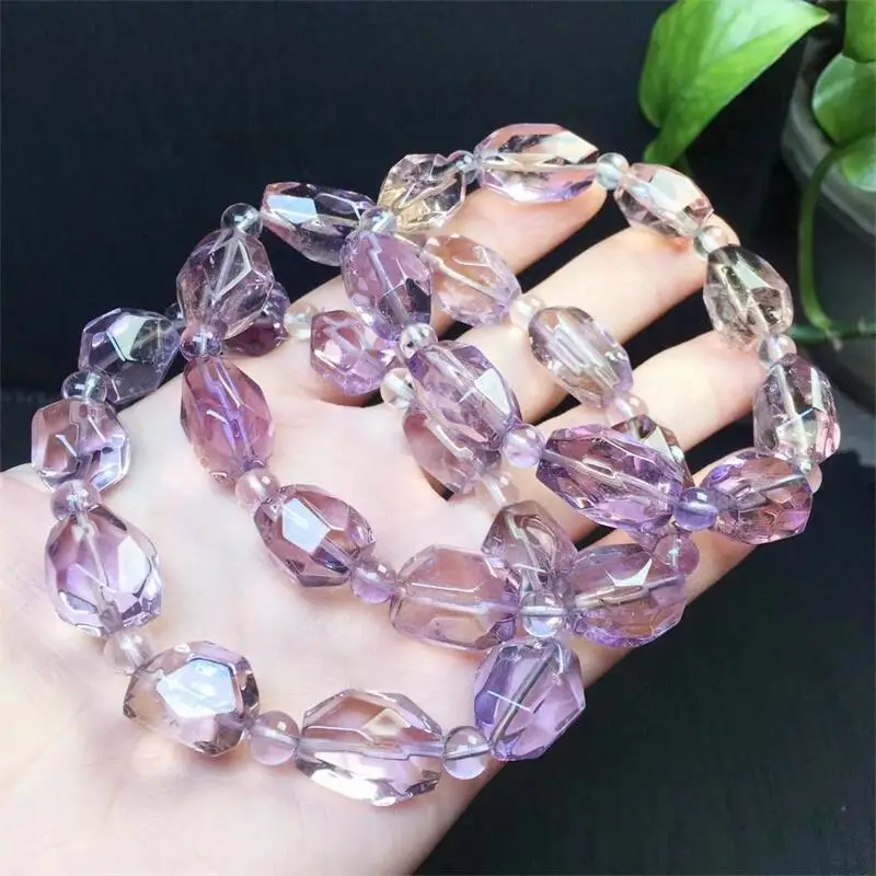 Natural Ametrine Bracelet Fashion Energy Stone Reiki Healing Crystal Strand Fengshui Gift 1PCS