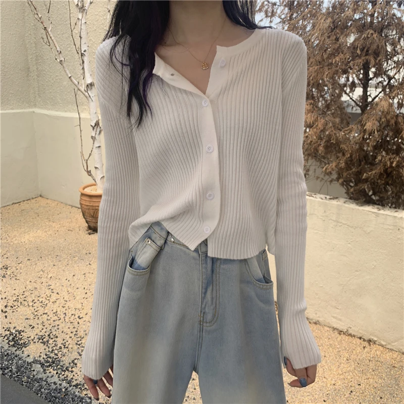 Knit cardigan Outerwear Women Spring and Autumn 2024 New Korean Sle French sle Gentle Wind Thin Long sleeve Inner wear Sh...