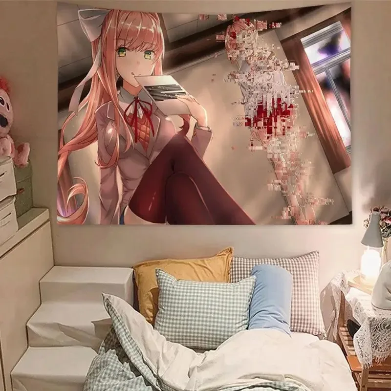 DDLC Doki Literature Wall Tapestry Home Decoration hippie bohemian decoration divination Cheap Hippie Wall Hanging