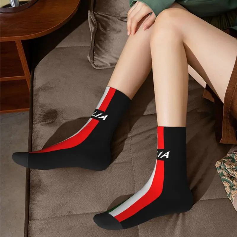 Calcetines de vestir con bandera de Italia para hombre y mujer, medias cálidas a la moda