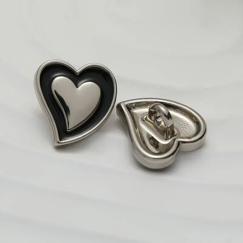 10 قطعة أزرار جميلة على شكل قلب 11 مللي متر أزرار عرقوب معدنية ناعمة المرأة بلوزة تنورة الملحقات