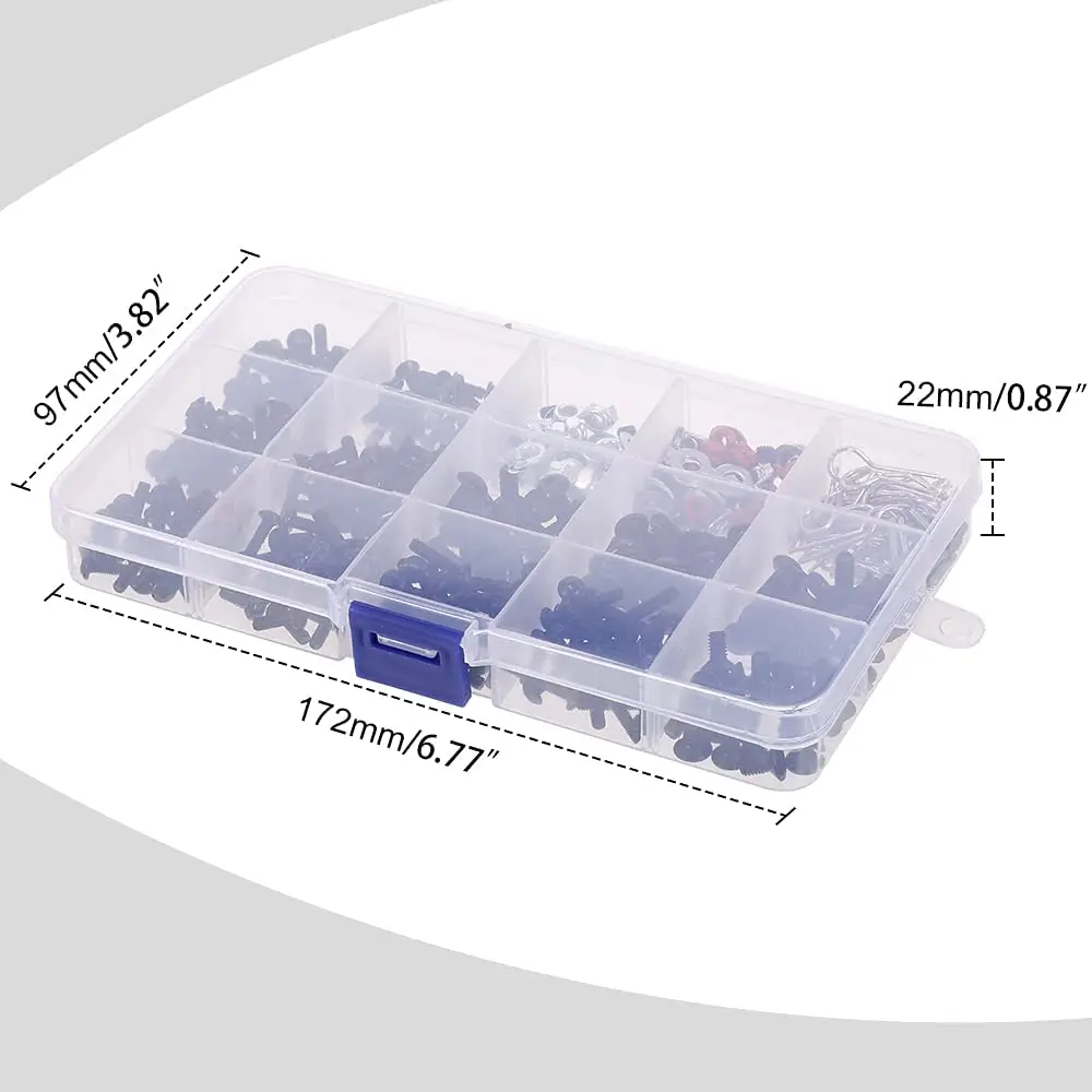 522PCS  Universal RC Screw Kits Parts Sets hardware fasteners for Traxxas/Arrma/Redcat/Axial/Tamiya/HPI 1/8 1/10 1/12 1/14 1/18