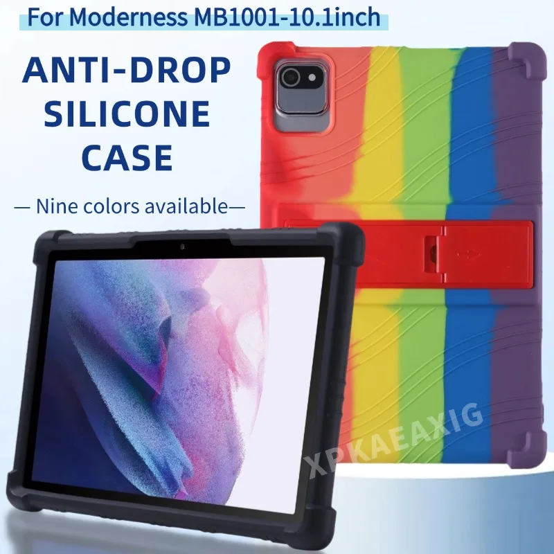 

For Moderness Tablet MB1001 10.1inch Case For Okaysea 10.1 Velorim 10 Tablet Soft Silicone Adjustable Back Cover Stand Shell