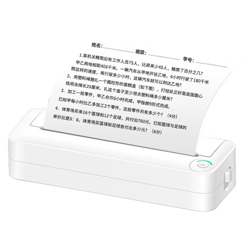 Luxmoc A4 Mini Thermal Printer Bluetooth Connected Inkless Printer Portable Mini Printer Student Office Home Photo Printer