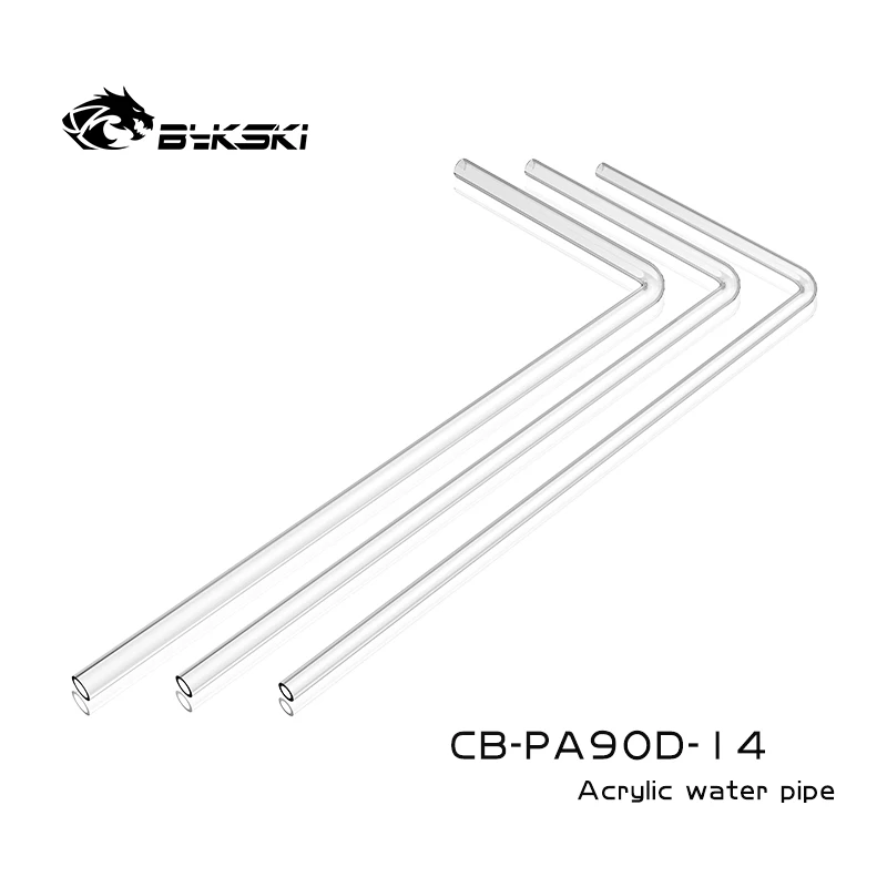 Bykski 12mm 14mm 16mm 90 Degree Pre-Bending Transparent Acrylic Tube 4pcs CB-PA90D