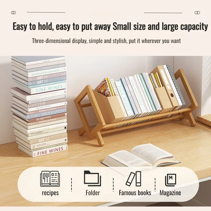 Small desk bookshelf rack small office desktop document rack multi-layer book storage bracket
