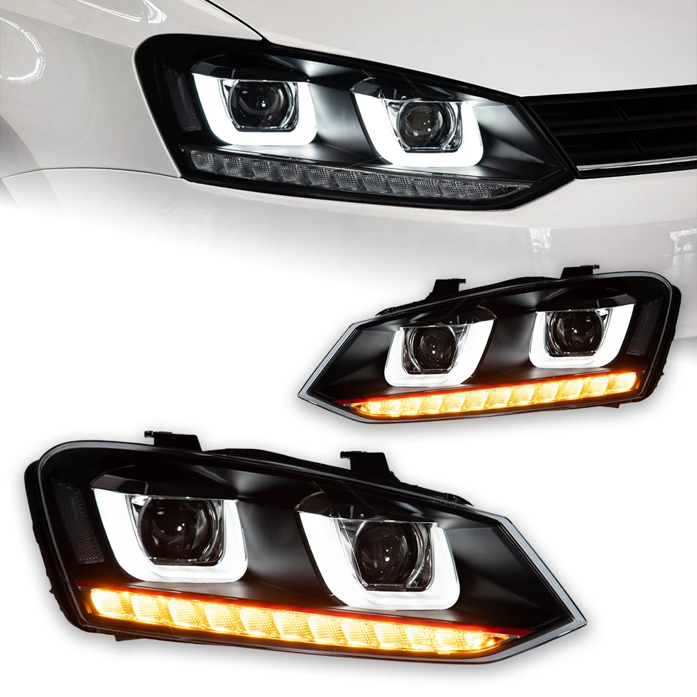 

AKD Car Styling for VW Polo Headlights 2009-2017 LED Headlight DRL Hid Head Lamp Bi Xenon Beam Accessories