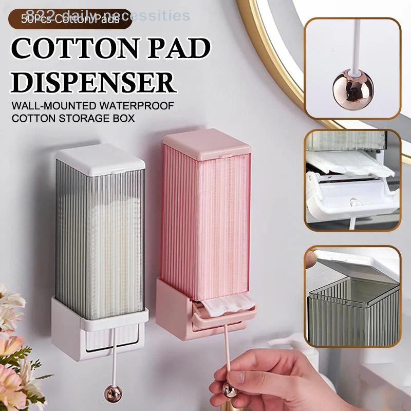 Automatic Cosmetic Cotton Box Easy Installation Dustproof Makeup Remover Cotton Storage Box Cosmetic Makeup Cotton Pad Organizer