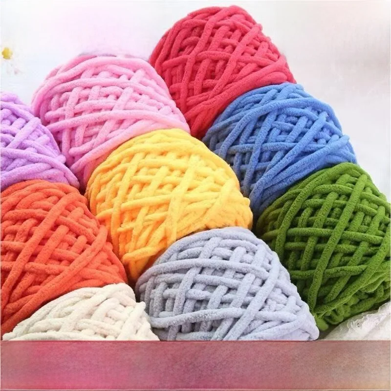 Handmade DIY Thick Yarn Ice Strip Line Soft Self-Knitted Scarf Wool Ball for Crocheting Slippers Excellent Quality Yarn Ball