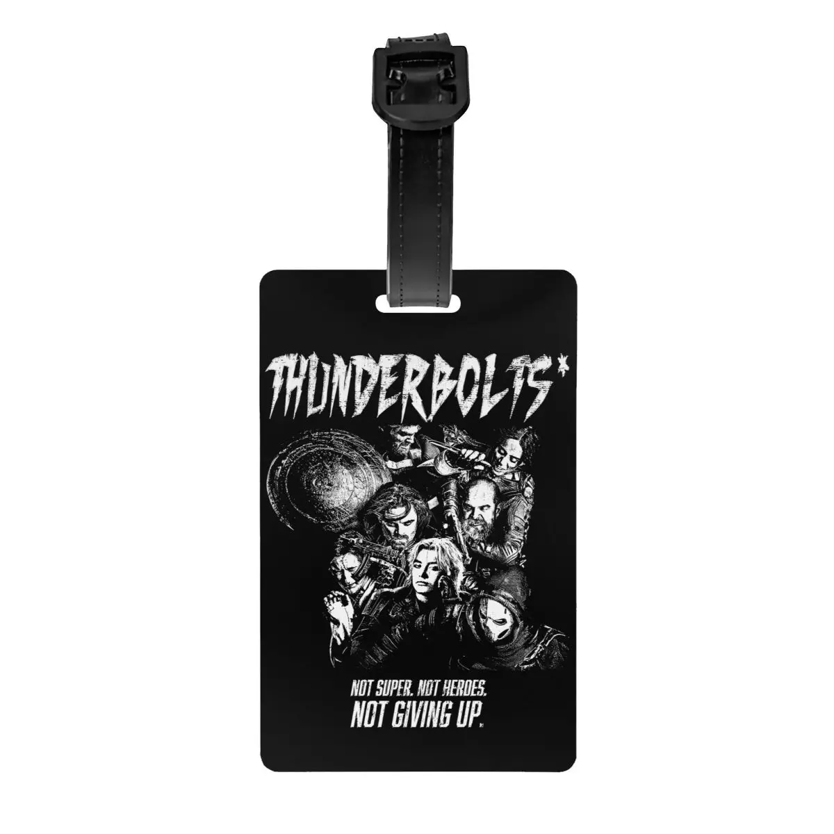 맞춤형 썬더볼츠는 여행 가방용 이름표가 있는 수하물 태그를 포기하지 않습니다. 개인 정보 보호 커버 ID 라벨