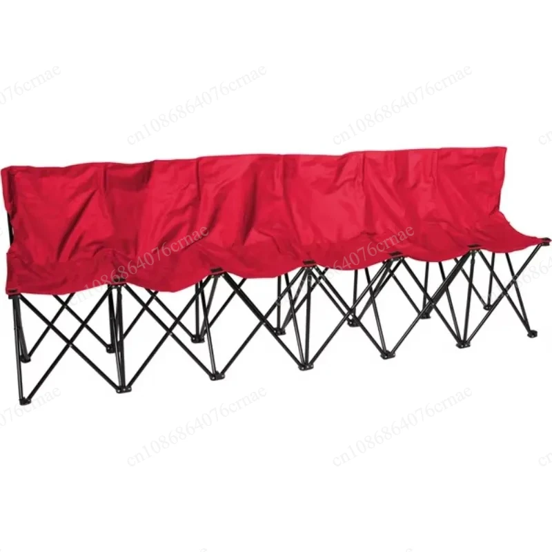 Portable Foldable Six Seat Camping Chair Sports Break Wholesale Hot Sale Outdoor Garden Red Bench