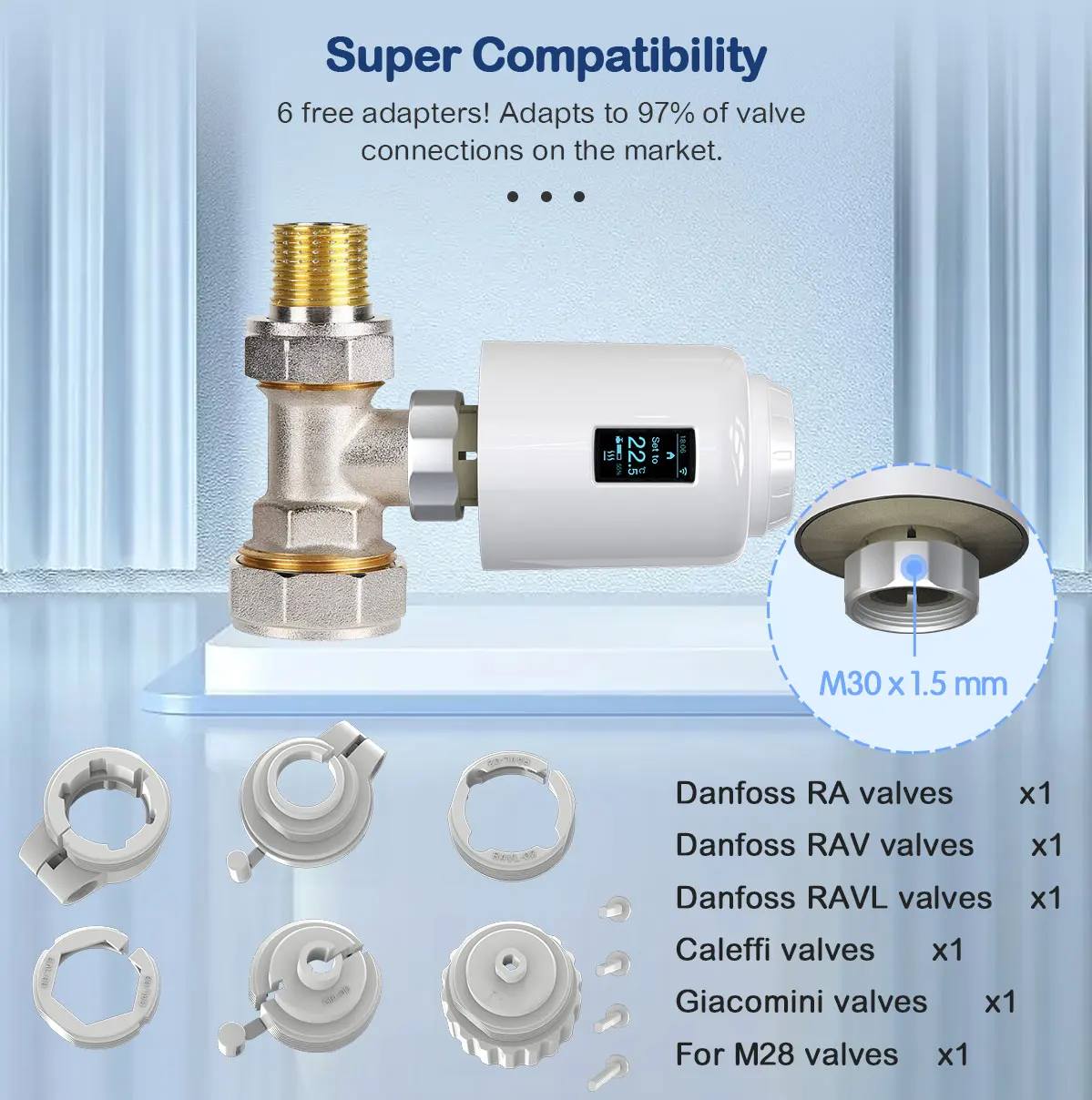 Tuya-válvula atuador inteligente do radiador, Bluetooth, TRV, programável, cabeça termostática, controlador de temperatura remoto, voz, Alexa, Google