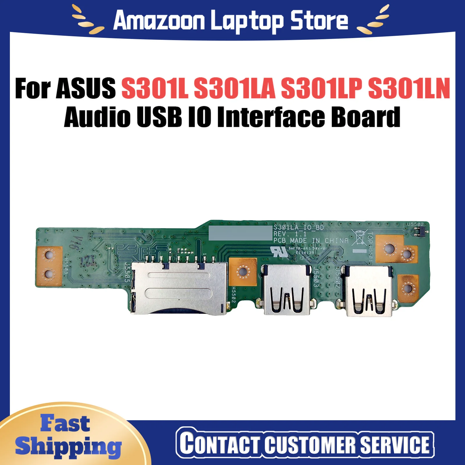 Original For ASUS S301L S301LA S301LP S301LN Laptop Audio usb IO board Interface board S301LA IO BOARD