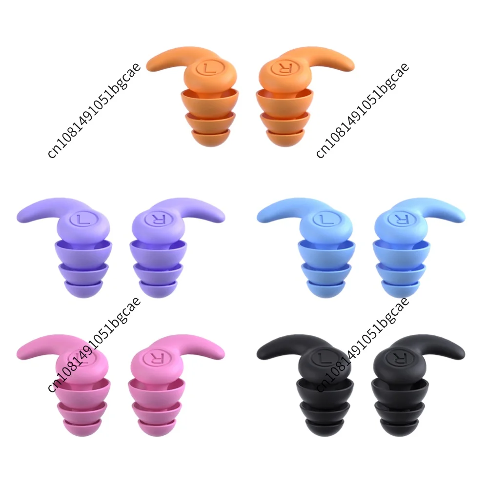 1 Pair Silicone Sleep Ear Plug Waterproof 3 Layers Ear Protector Canceling Noise Reduction Soundproof for 5-12 Year Old Children