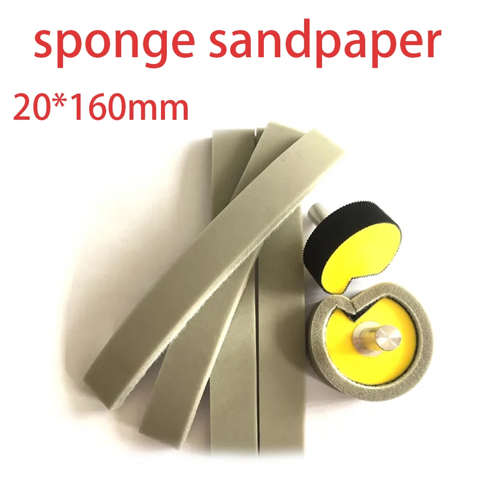 

1-100Pcs 20*160mm Rectangular Sponge Sandpaper 300 #-3000 # Dry/Water Grinding Dual-Use Metal Plastic Furniture Polishing TooI