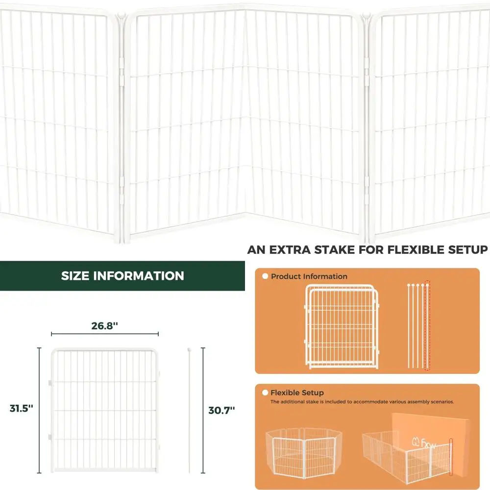 

Indoor Dog Playpen - Stress-Free, Safe, Heavy Duty 32 2-Panel Pen for Small Dogs, White
