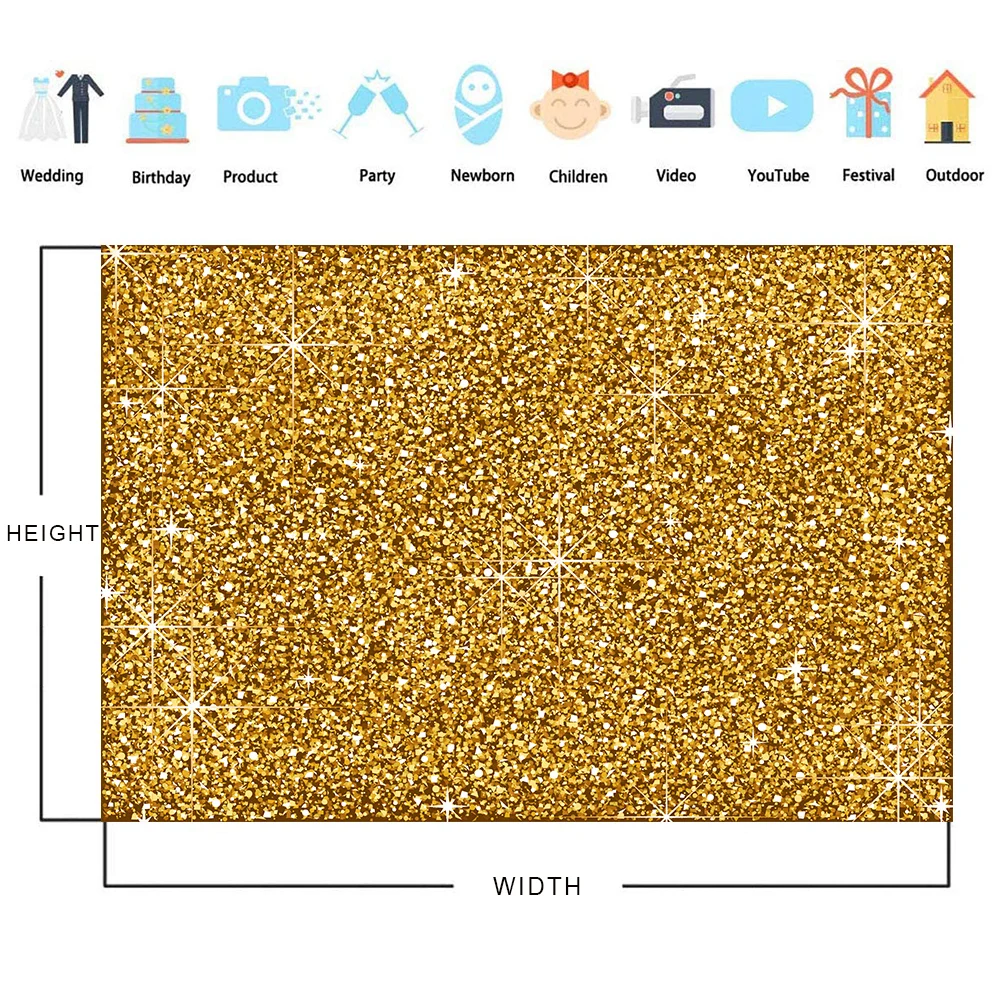 Golden Shiny Dot Birthday Party Decoration Backdrop Newborn Baby Shower Child Photocall Photography Background Photo Studio