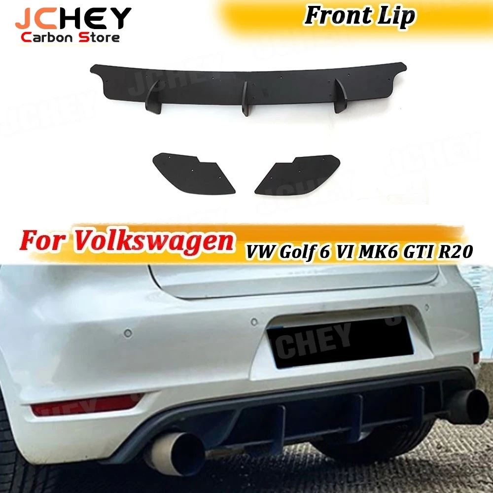 

JCHEY High Quality ABS Rear Lip diffuser Trim For Volkswagen VW Golf 6 VI MK6 GTI R20 Fins Back Bumper Car Accessories