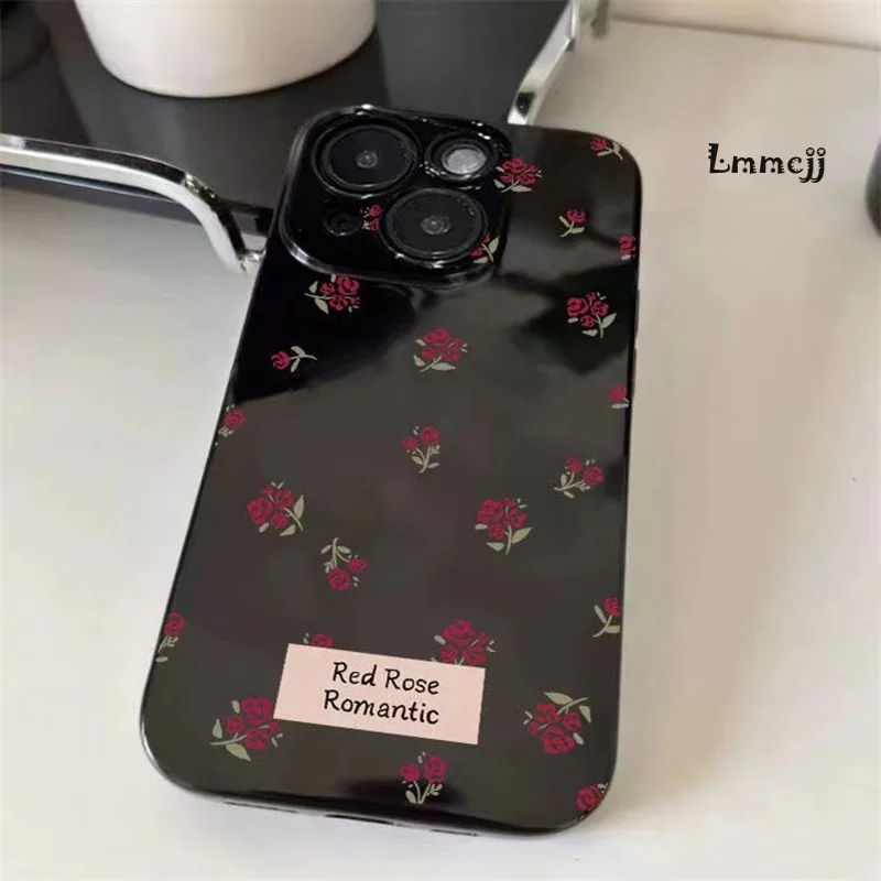 

Lmmcjj Flower Rose Phone Case For iPhone 13 11 12 Mini 14 Plus 15 Pro Max XR X XS Se 2020 7 8 Silicone Phone Cover iPhone Case