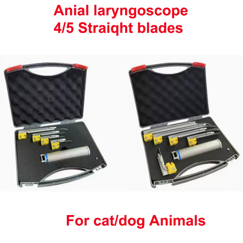 

cat/dog Animals Throat Mirror Stainless Steel Medical Anesthesia Head,Intubation, Animal Laryngoscope Detection, Set of 4/5