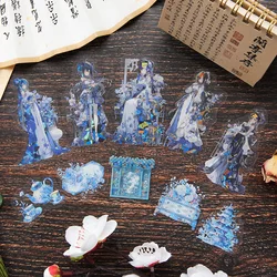 10 pcs Vintage Chinese style cartoon character Stickers pack Adhesive DIY Diary Album Scrapbooking Junk Journal Supplies
