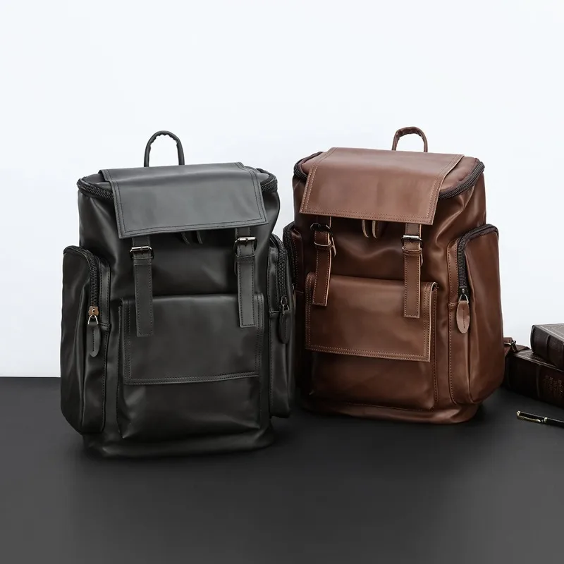 Fashion Backpack Men Large Capacity Men's Backpacks 16 inch Laptop Bag Multiple Pockets Travel Backpack Male Flap Hasp Schoolbag