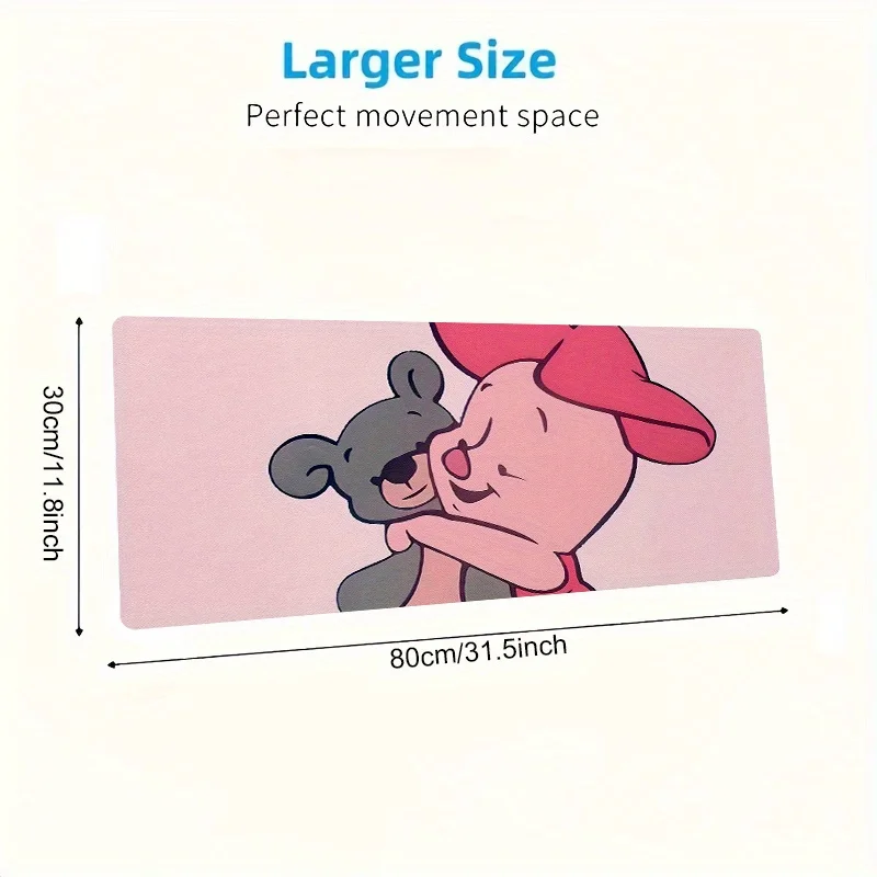 Disney Minnie Mouse and Winnie the Pooh Sweet Hug Large Gaming Mouse Pad, Durable Desk Mat with Washable Surface Protector, Idea