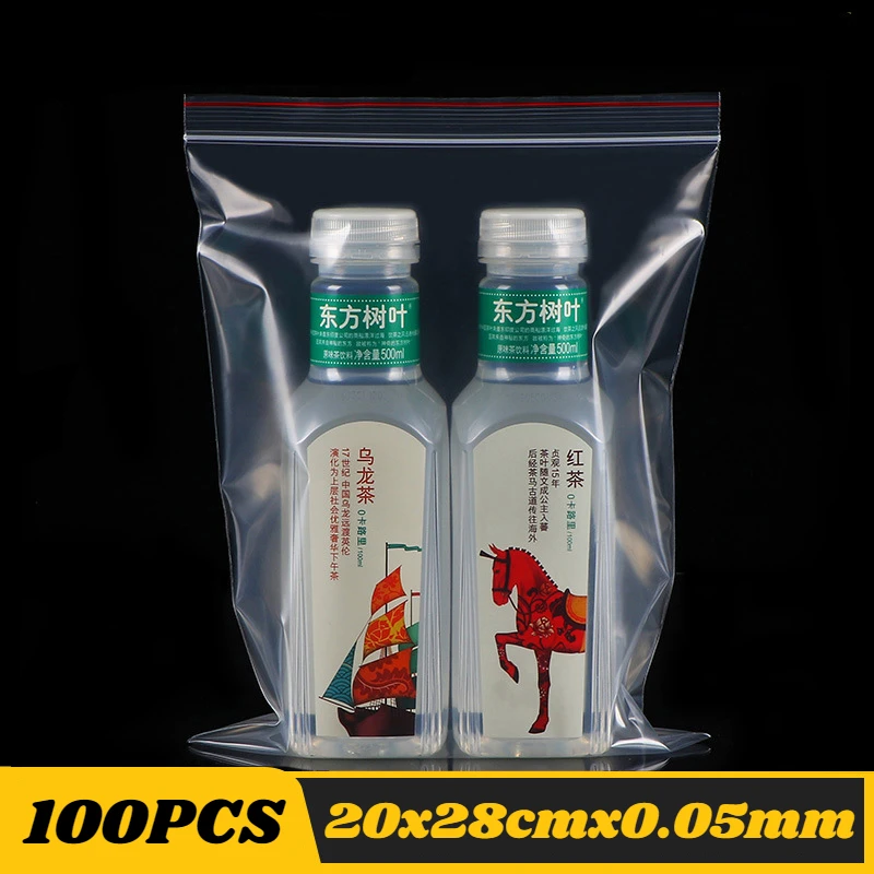 100 STKS PE Ritssluitingszak Transparante Plastic Zakken Sieraden Zip Ritssluiting Hersluitbare Poly Doorzichtige Verpakking Zakken Verschillende Grootte