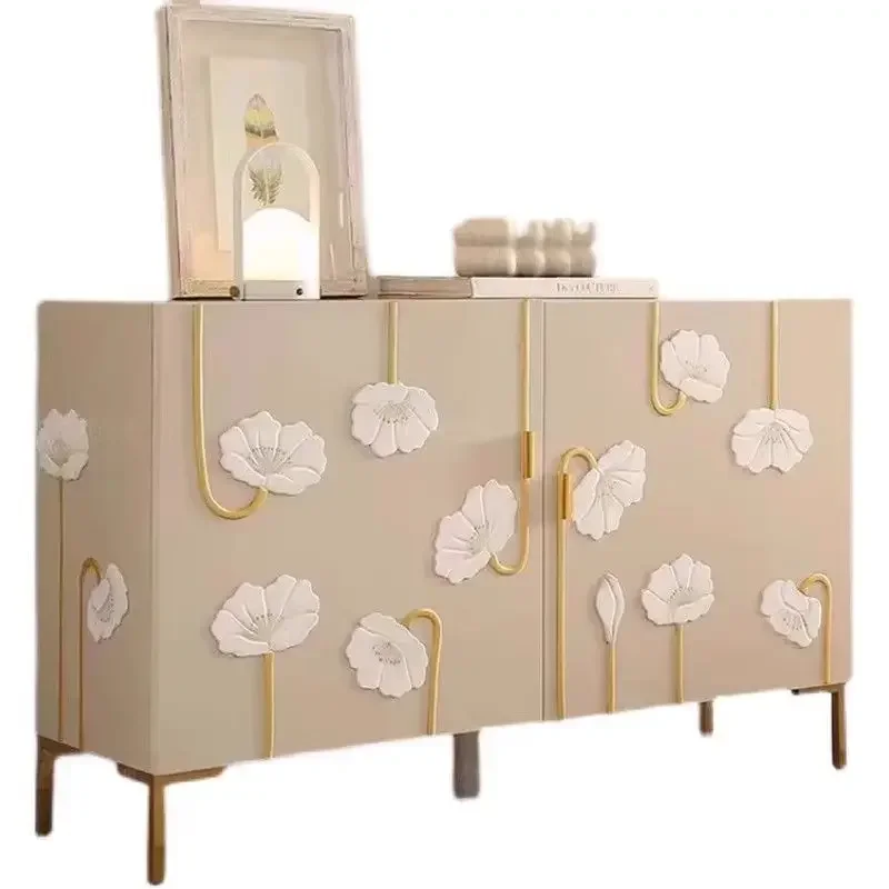 

Cream wind porch cabinet light luxury, simple painted creative shoe cabinet can store dust storage