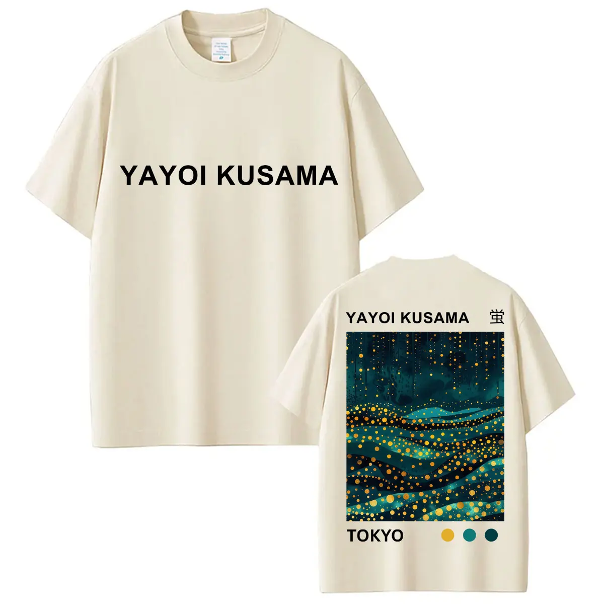 Japanese Yayoi Kusama Modern Art Firefly Vintage T-shirt Men Women Fashion Unique T Shirt Oversized Cotton Casual T Shirts Gifts
