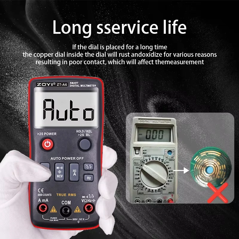 ZOYI Digital Multimeter ZT-A6 4000 Counts AC DC Voltage Tester
