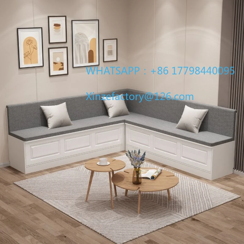 Sofá de restaurante simple personalizable, asiento de tarjeta, mesa de comedor, combinación de armario para balcón, apartamento pequeño